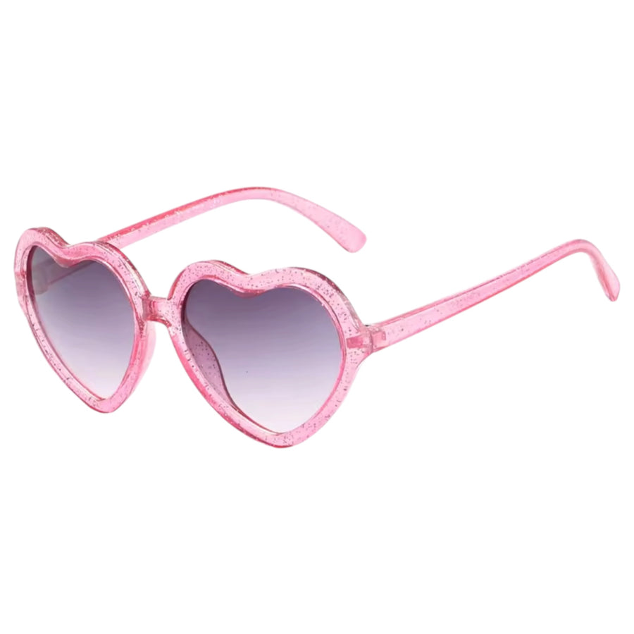Kids Glitter Heart Sunglasses – Pink Available at 1love2hugs3kisses Ibiza