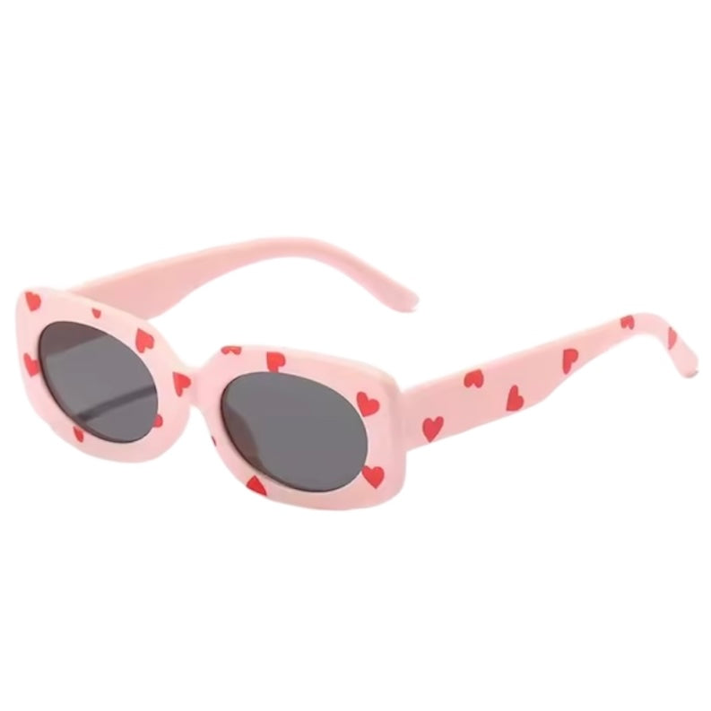 Kids Heart Print Sunglasses - Light Pink available at 1love2hugs3kisses ibiza