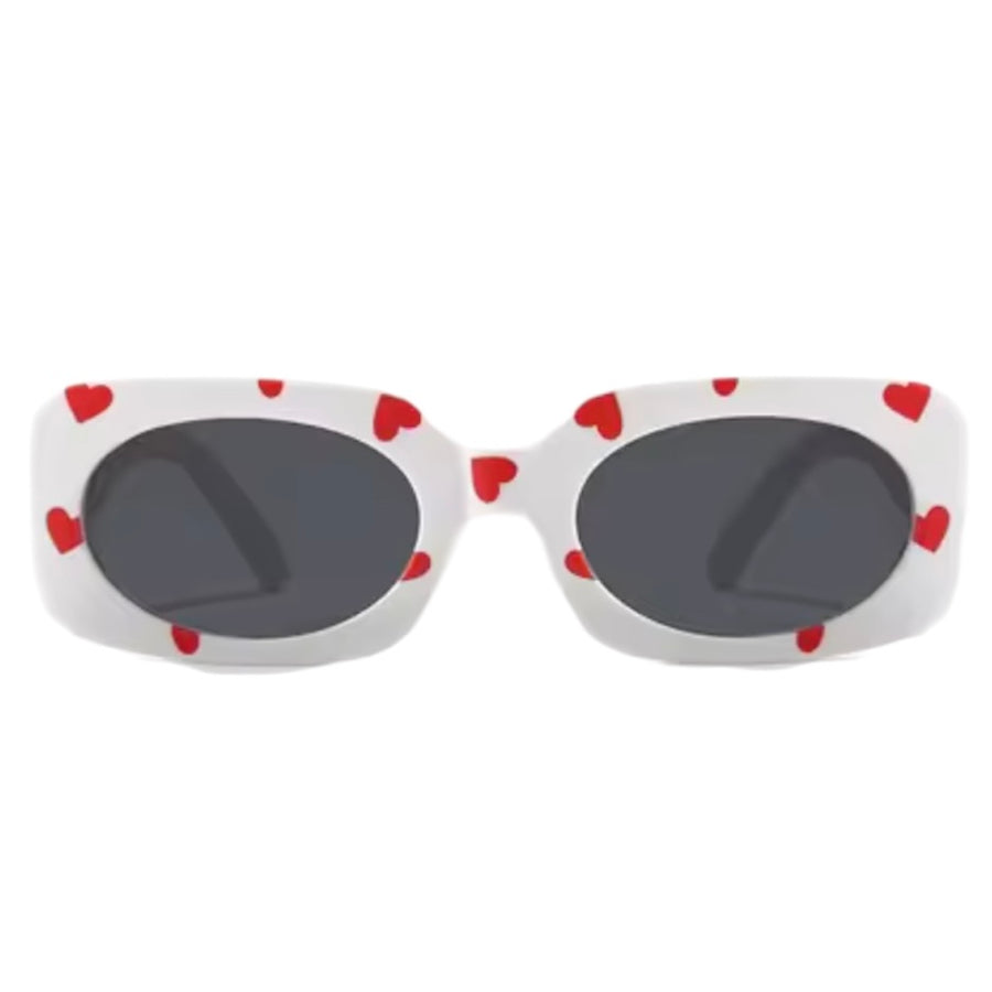Kids Heart Print Sunglasses - White available at 1love2hugs3kisses ibiza