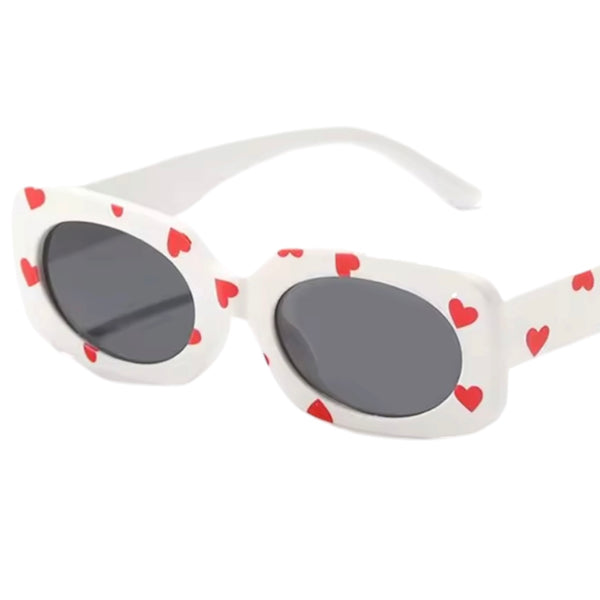 Kids Heart Print Sunglasses - White available at 1love2hugs3kisses ibiza