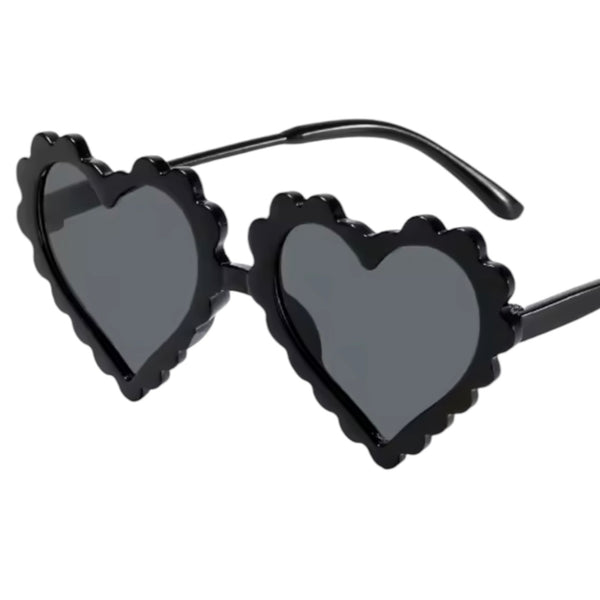 Kids Heart Sunglasses - Black Available at 1love2hugs3kisses Ibiza