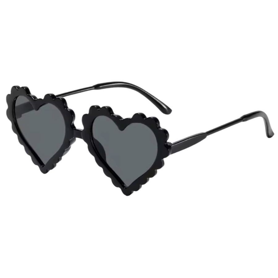 Kids Heart Sunglasses - Black Available at 1love2hugs3kisses Ibiza