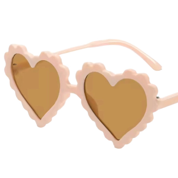 Kids Heart Sunglasses - Light Pink Available at 1love2hugs3kisses Ibiza