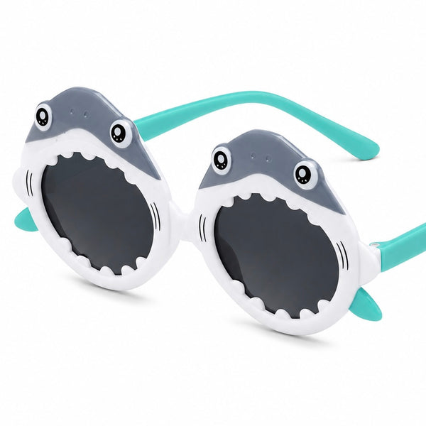 Kids Shark Sunglasses – Grey Available at 1love2hugs3kisses Ibiza