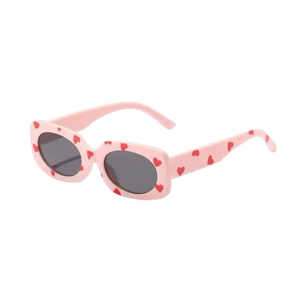 Kids Sunglasses pink All-over red Heart available at 1love2hugs3kisses ibiza
