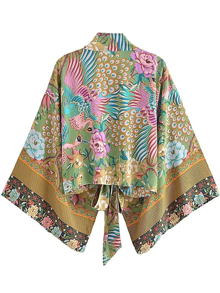 Kimono Tie Top Mistic Peacock from 1love2hugs3kisses ibiza