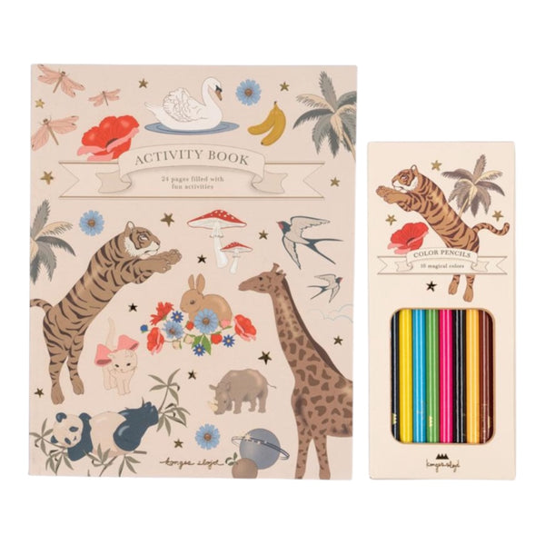 Konges Sløjd Activity Book with Coloring Pencils - Multi Available at 1love2hugs3kisses Ibiza