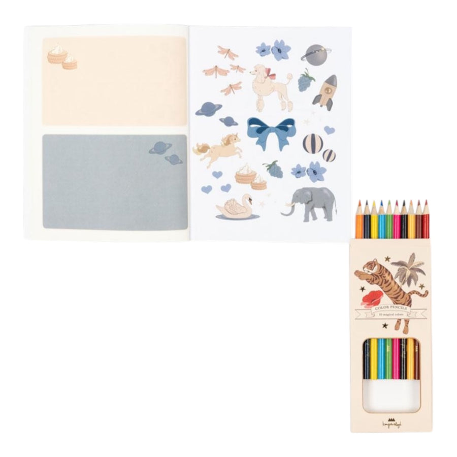 Konges Sløjd Activity Book with Coloring Pencils - Multi Available at 1love2hugs3kisses Ibiza