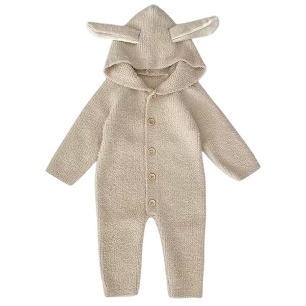 Knitted Bunny Baby Romper - Beige available at 1love2hugs3kisses ibiza