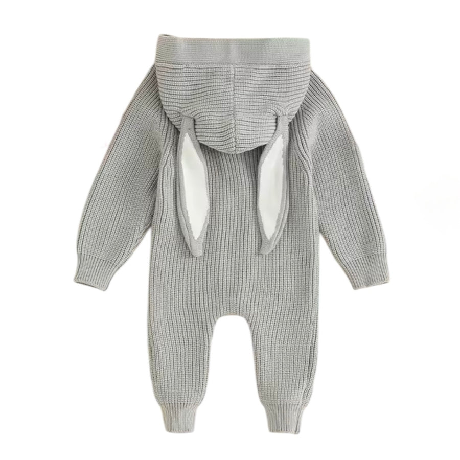 Knitted Bunny Baby Romper - Grey available at 1love2hugs3kisses ibiza