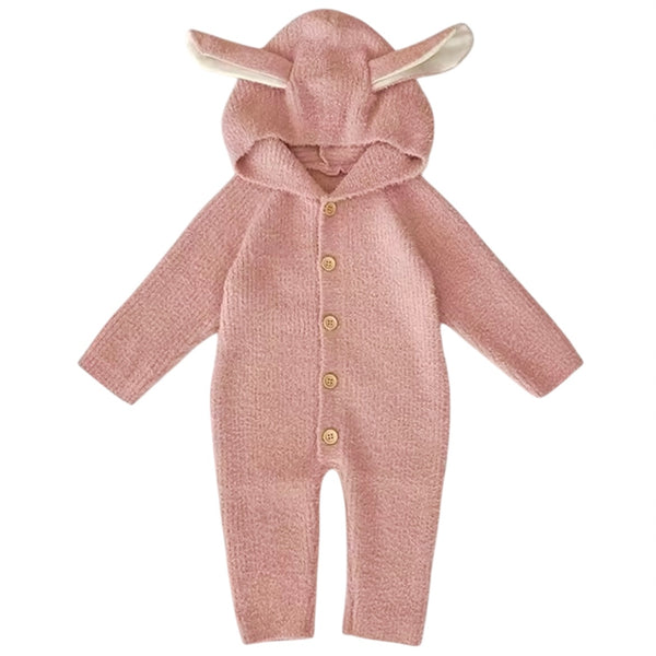Knitted Bunny Baby Romper - Pink available at 1love2hugs3kisses ibiza