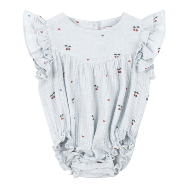 Konges Sløjd Coco Romper - Cherry Blue Coeur From 1love2hugs3kisses Ibiza