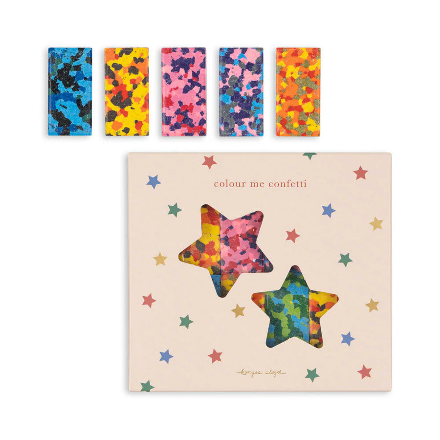 Konges Sløjd Confetti Crayons - Multi Star available at 1love2hugs3kisses ibiza