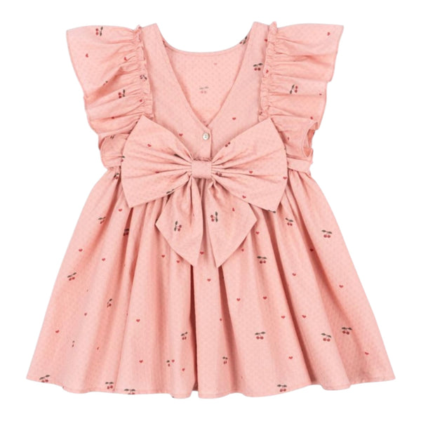 Konges Sløjd Evia Bow Dress - Cherry Coeur Available at 1love2hugs3kisses Ibiza