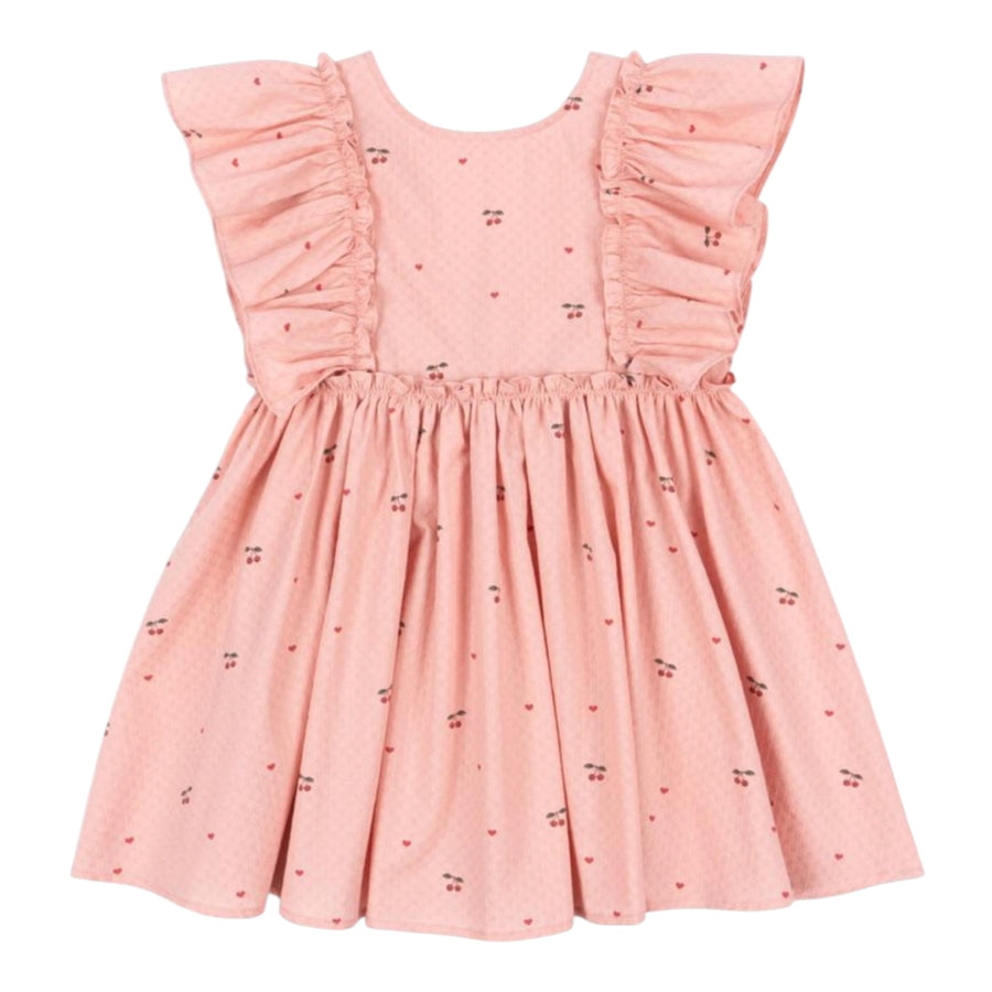 Konges Sløjd Evia Bow Dress - Cherry Coeur Available at 1love2hugs3kisses Ibiza
