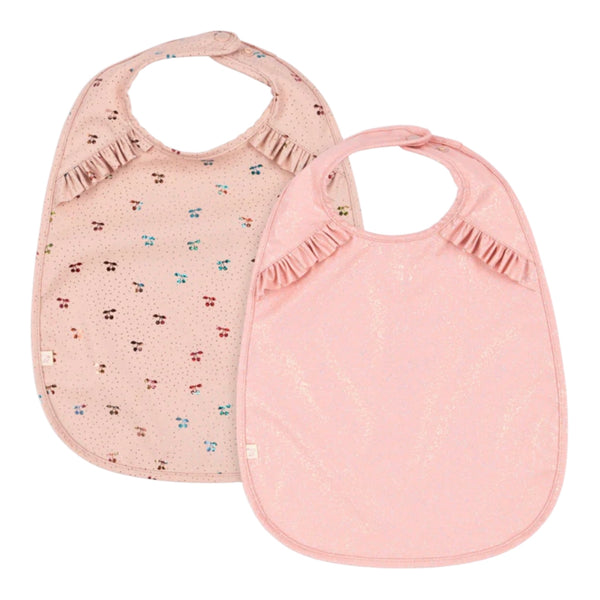 Konges Sløjd Frill Dinner Bibs 2-Pack - Cherry Glitter From 1love2hugs3kisses Ibiza