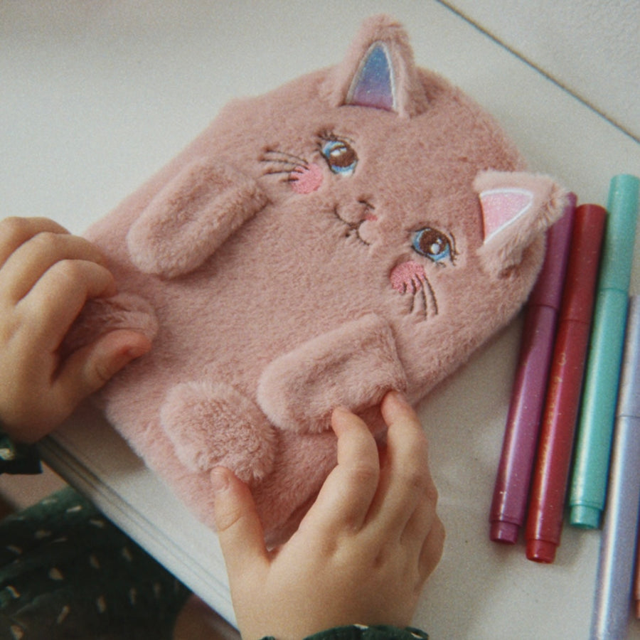Konges Sløjd Fuzzy Notebook - Rosa Pink Available at 1love2hugs3kisses Ibiza