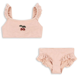 Konges Sløjd Jade Bikini Evening Sand – stylish girls bikini with frill details, available at 1Love 2Hugs 3Kisses Ibiza.