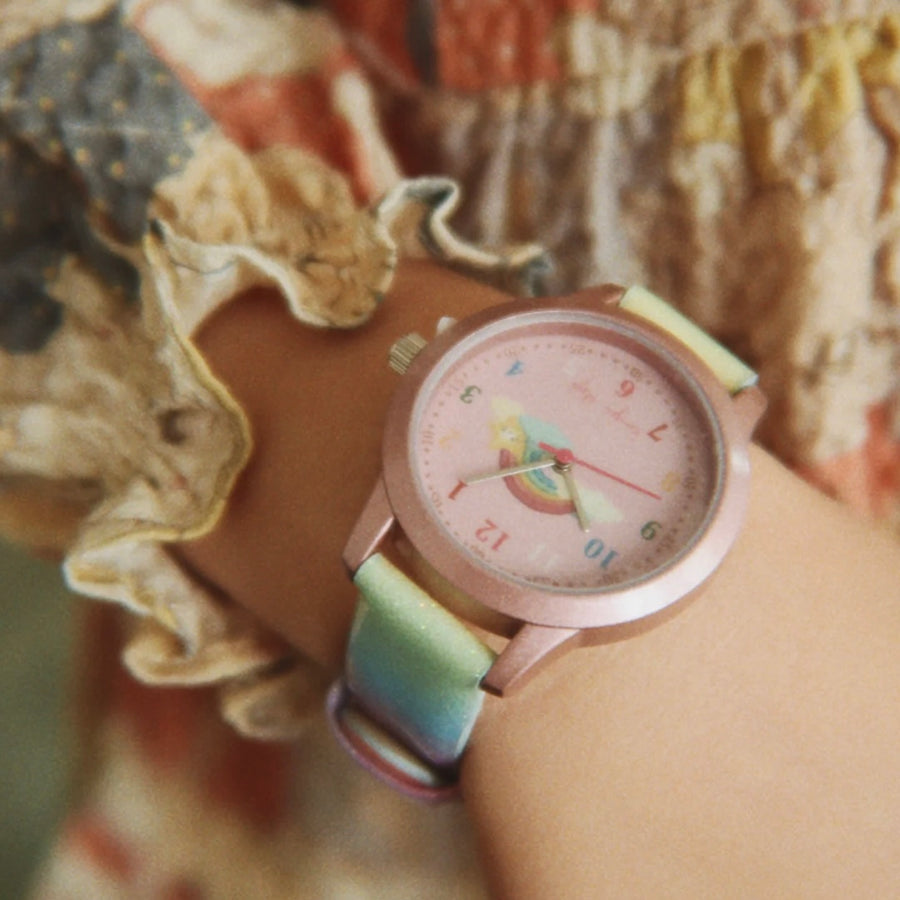 Konges Sløjd Kids Watch Rainbow – Rainbow Glitter available at 1love2hugs3kisses Ibiza