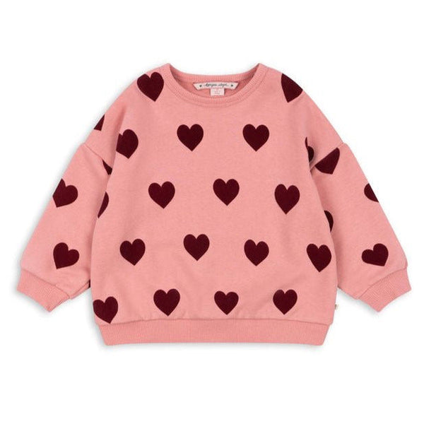 Konges Sløjd Lou Sweat Shirt - Pink Coeur available at 1love2hugs3kisses ibiza