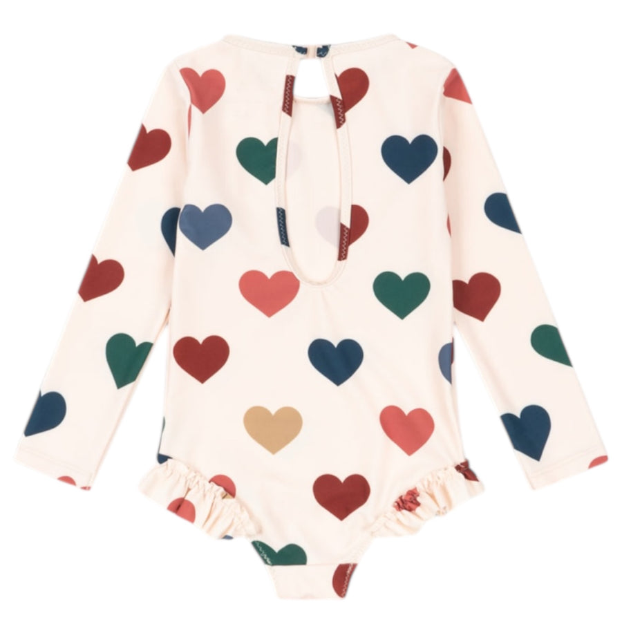 Konges Sløjd Manuca Frill Longsleeve Swimsuit - Bon Coeur Coloré Available at 1love2hugs3kisses Ibiza