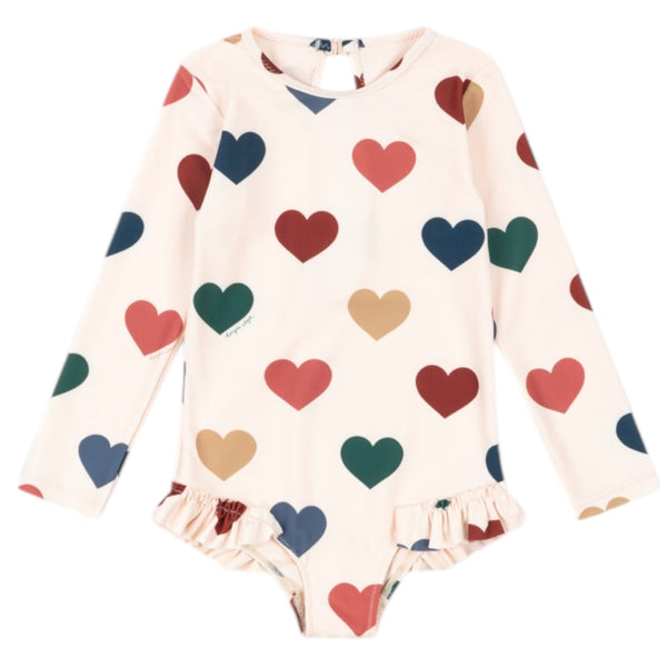 Konges Sløjd Manuca Frill Longsleeve Swimsuit - Bon Coeur Coloré Available at 1love2hugs3kisses Ibiza