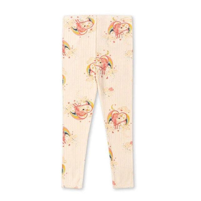 Organic cotton baby pants by Konges Sløjd with Horn Stars print and pointelle detailing