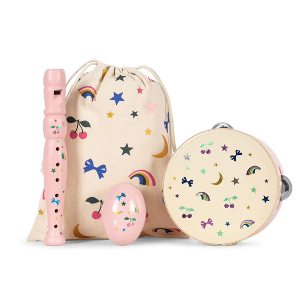 Konges Sløjd Music Set Petite Fcs Rainbow Twinkle – baby and kids wooden music toy set available at 1Love 2Hugs 3Kisses Ibiza.