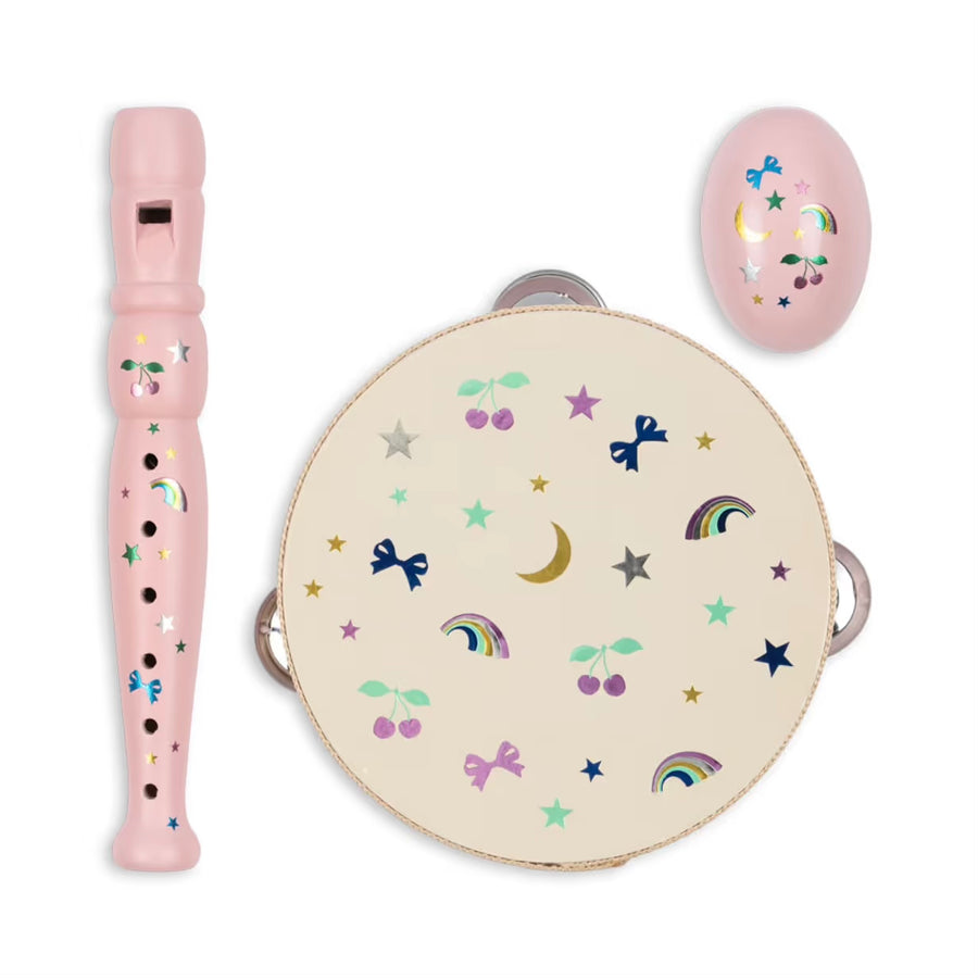 Konges Sløjd Music Set Petite Fcs Rainbow Twinkle – baby and kids wooden music toy set available at 1Love 2Hugs 3Kisses Ibiza.
