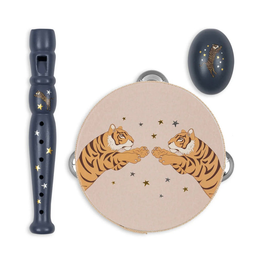 Konges Sløjd Music Set Petite Fcs Tiger – baby and kids wooden music toy set from 1Love 2Hugs 3Kisses Ibiza.