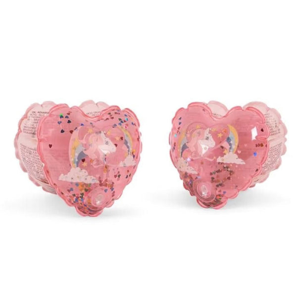 Konges Sløjd Water Wings Heart Transparent Horn Stars – kids arm floats with heart shape and star print, available at 1Love 2Hugs 3Kisses Ibiza.