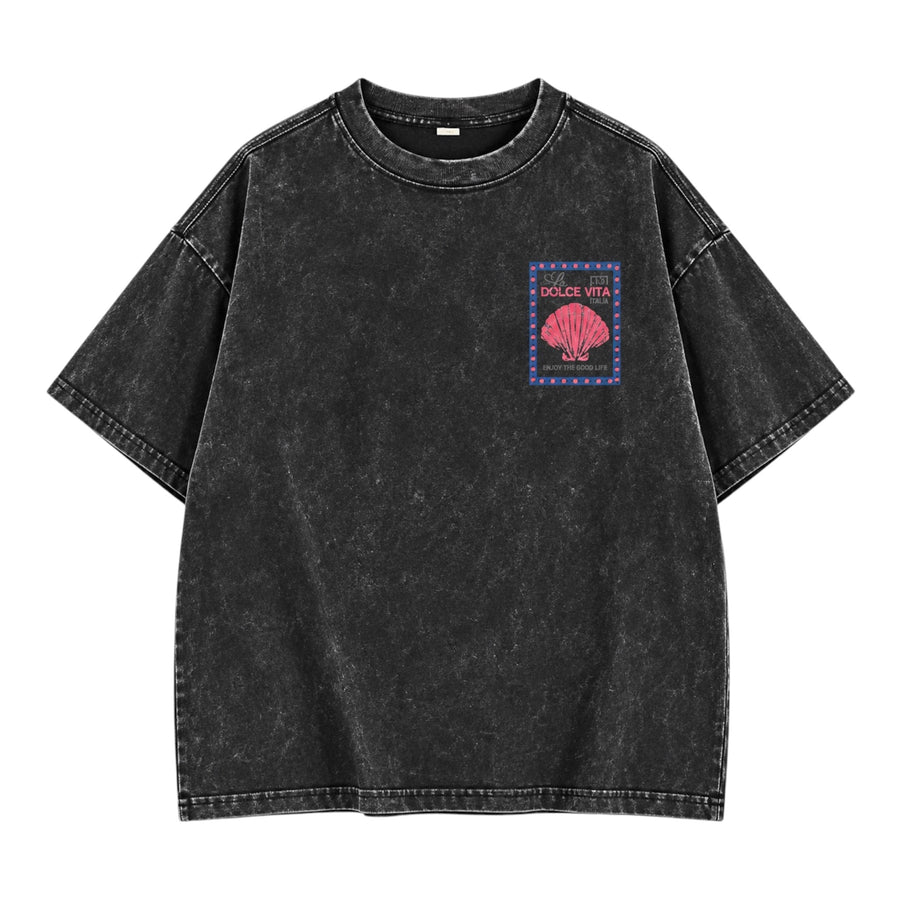 La Dolce Vita Women’s T-Shirt – Washed Black Available at 1love2hugs3kisses Ibiza