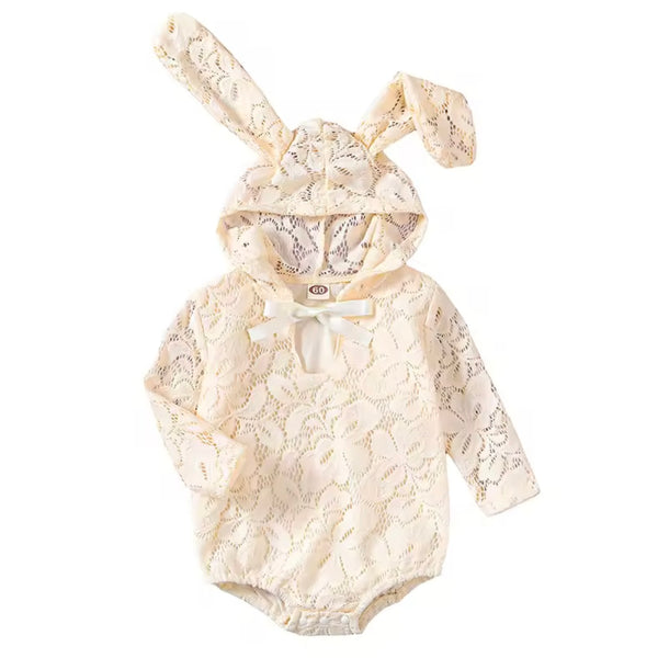 Lace Baby Bunny Romper - Cream From 1love2hugs3kisses ibiza