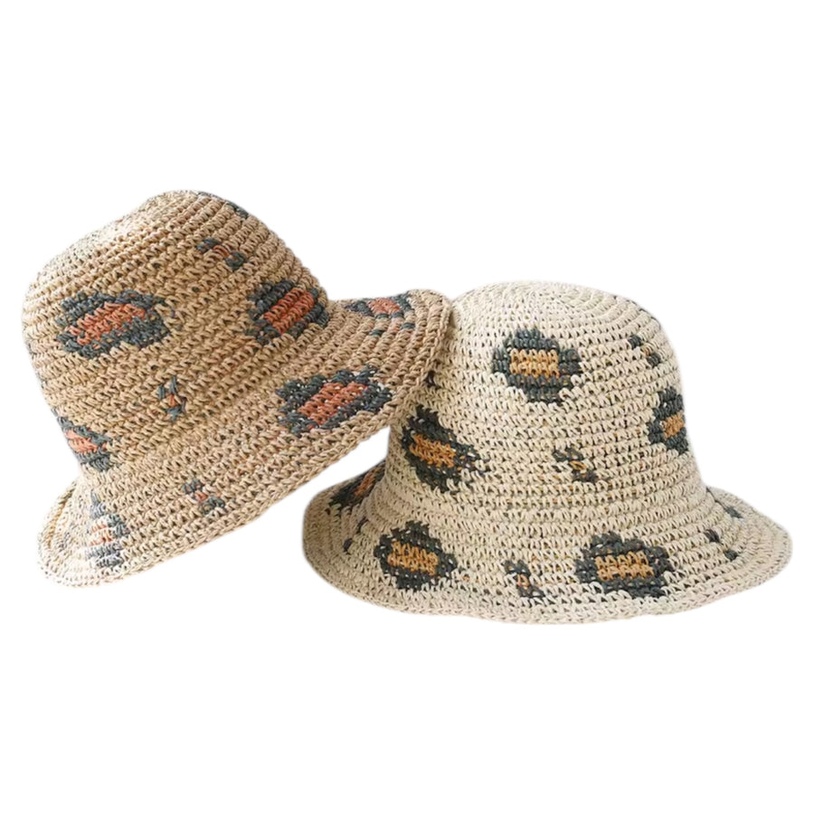 Leopard Crochet Bucket Hat - Beige available at 1love2hugs3kisses ibiza