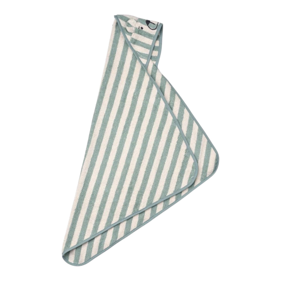 Liewood Albert bear hooded baby towel peppermint creme de la creme