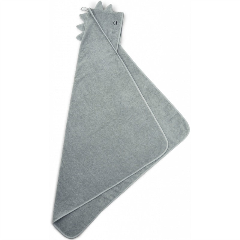 Liewood Augusta Hooded Towel Dino - Dove Blue available at 1love2hugs3kisses ibiza