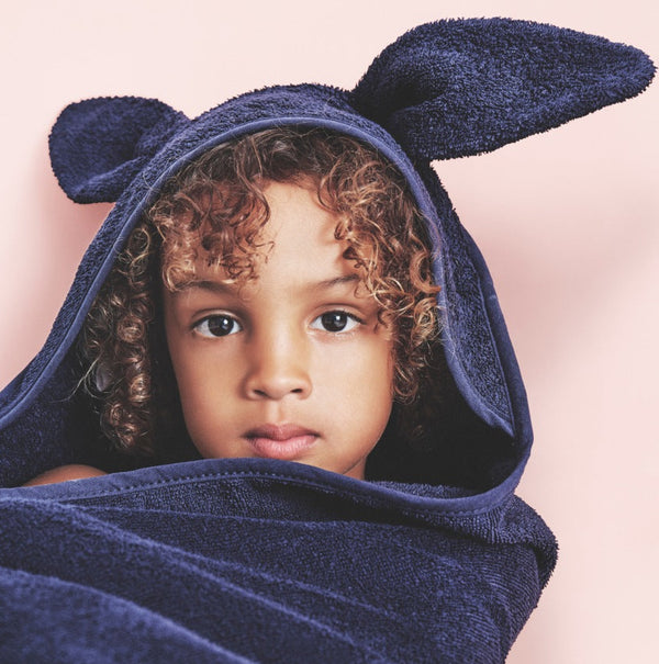 Liewood Augusta Hooded Towel Rabbit - Dark Grey available at 1love2hugs3kisses ibiza