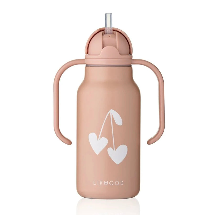 Liewood Kimmie toddler water bottle sweethearts pale tuscany stainless steel with handles from 1love2hugs3kisses ibiza

