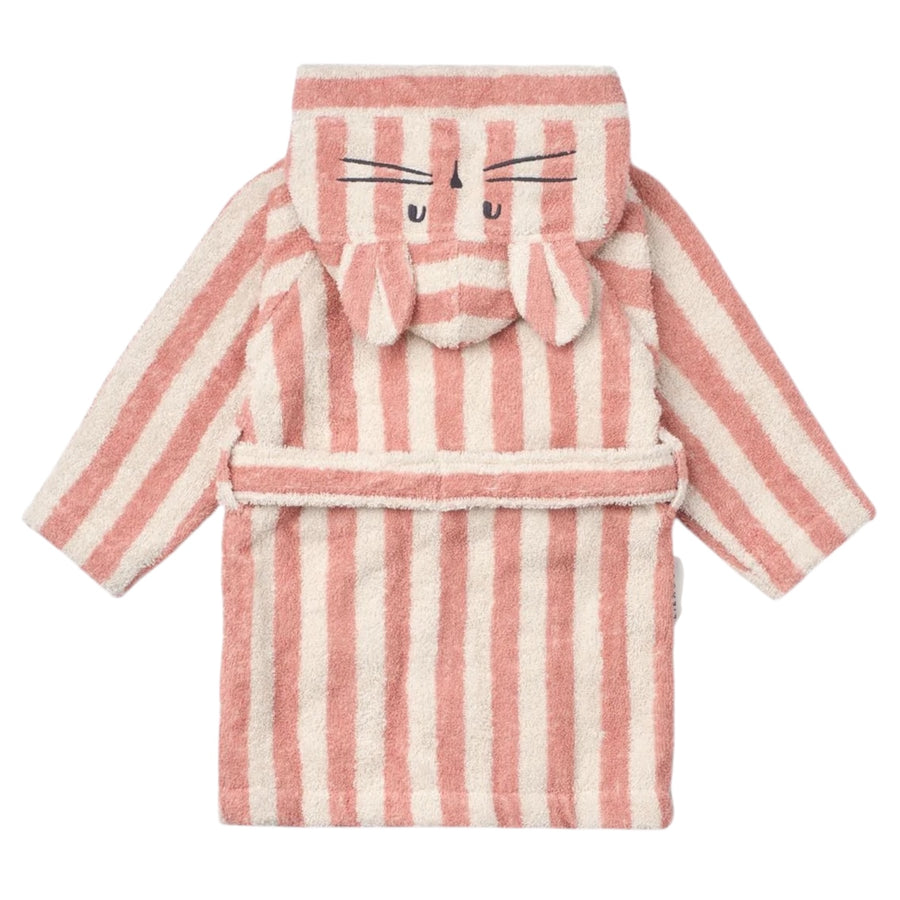 Liewood Lily rabbit hooded kids bathrobe coral blush stripe from 1love2hugs3kisses ibiza
