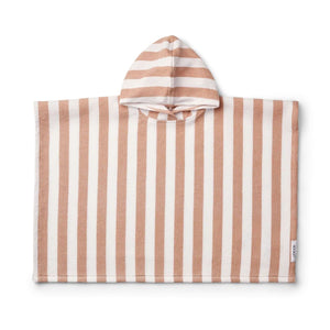 Liewood Paco Junior Poncho Y/D stripes White and Tuscany rose from 1love2hugs3kisses ibiza