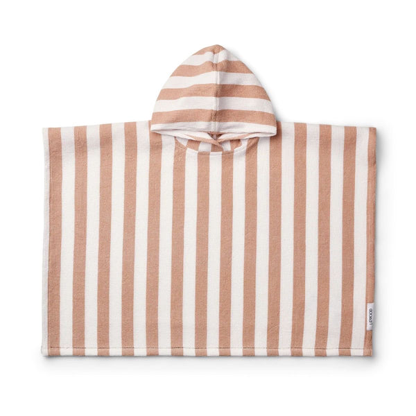 Liewood Paco Junior Poncho Y/D stripes White and Tuscany rose from 1love2hugs3kisses ibiza