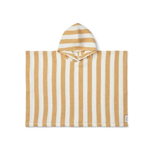 Liewood Paco Junior Poncho Y/D stripes White and Yellow mellow from 1love2hugs3kisses ibiza