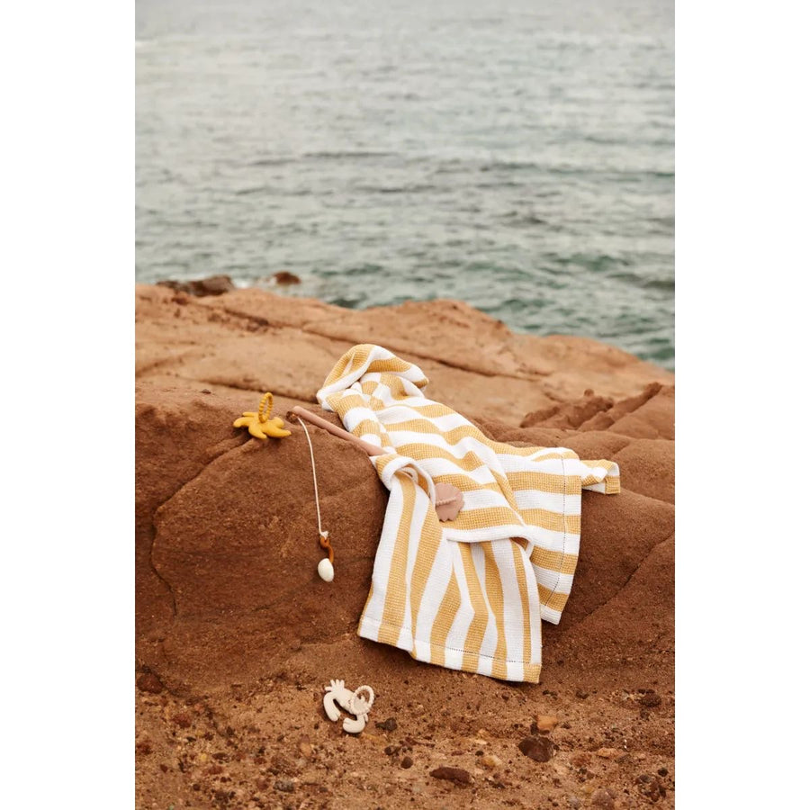 Liewood Paco Junior Poncho Y/D stripes White and Yellow mellow from 1love2hugs3kisses ibiza