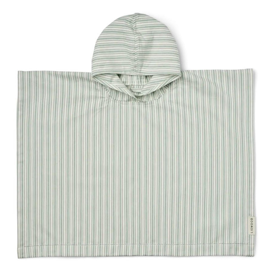 Liewood Roomie poncho Y/D stripe Ice blue and Creme de la creme from 1love2hugs3kisses ibiza
