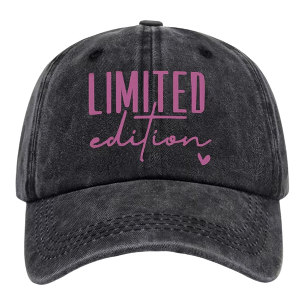 Limited Edition Vintage Washed Baseball Cap – Black / Pink Available at 1love2hugs3kisses ibiza 