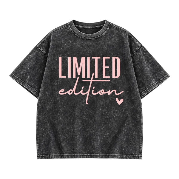 Limited Edition Women’s T-Shirt – Washed Black / Light Pink Available at 1love2hugs3kisses Ibiza