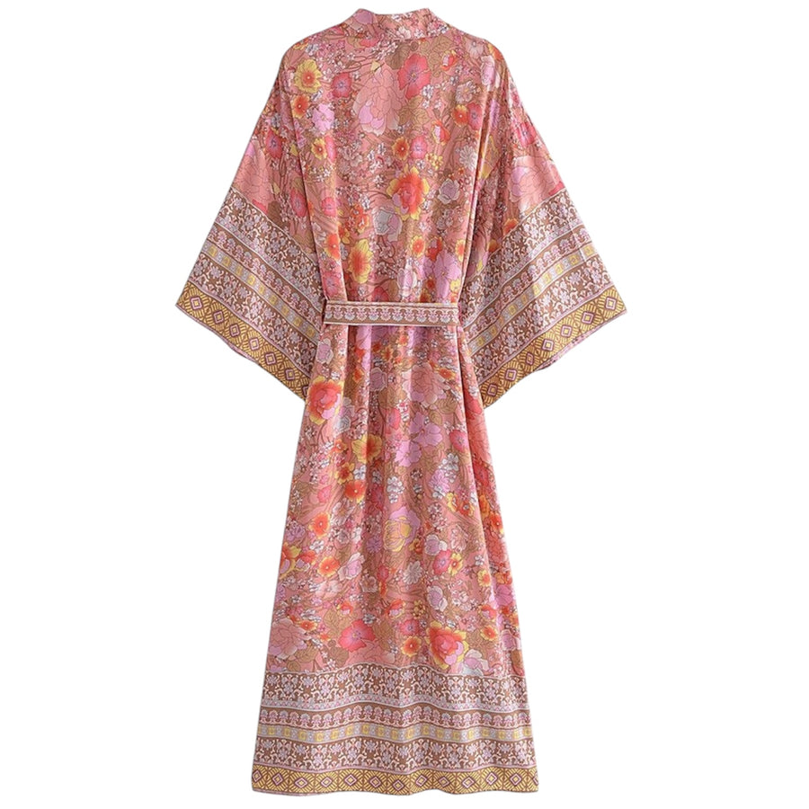 Long Bohemian Floral Kimono – Blush Pink / Peach Available at 1love2hugs3kisses Ibiza