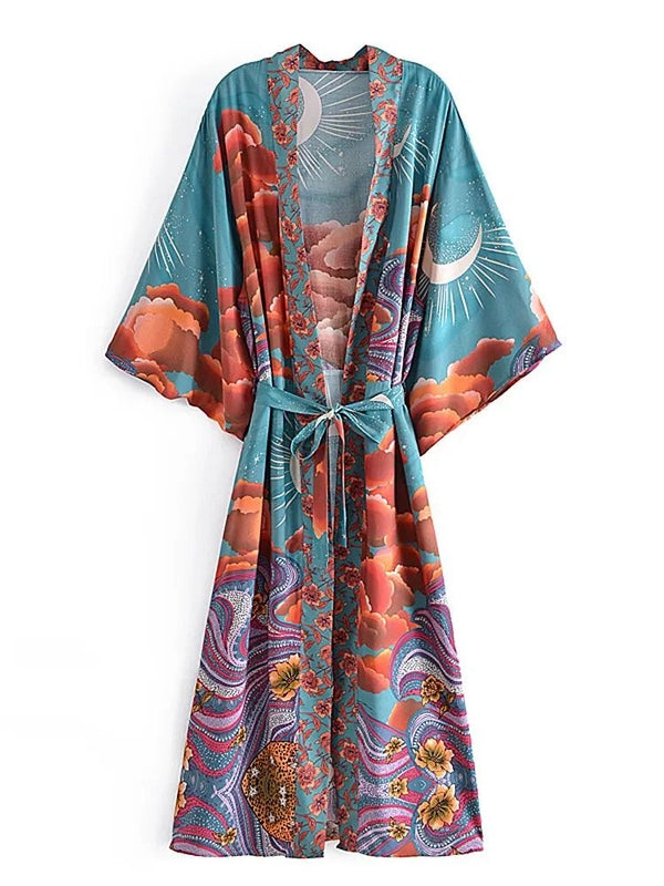 Long Kimono Green Moon from 1love2hugs3kisses ibiza