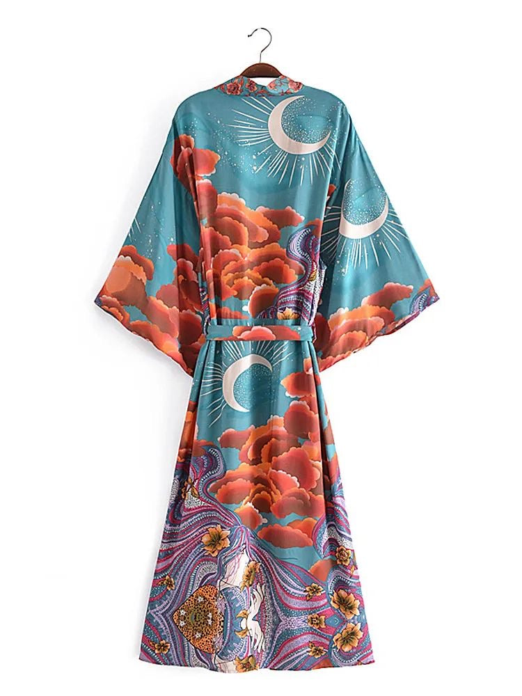 Long Kimono Green Moon from 1love2hugs3kisses ibiza