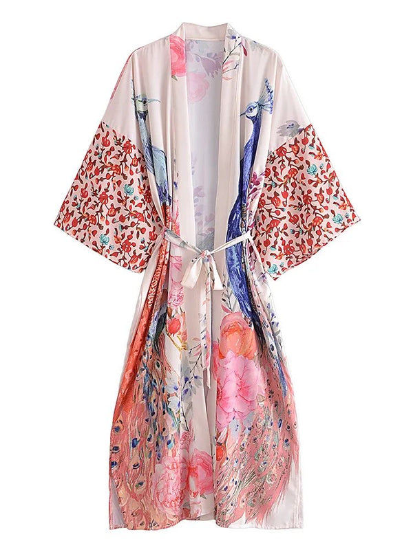 Long Kimono Peacock White from 1love2hugs3kisses ibiza